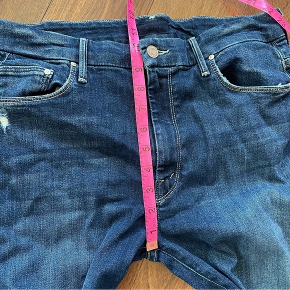 Mother High Waisted Looker Ankle Fray Close to the Edge Blue Jean Distressed 30 - Picture 14 of 15